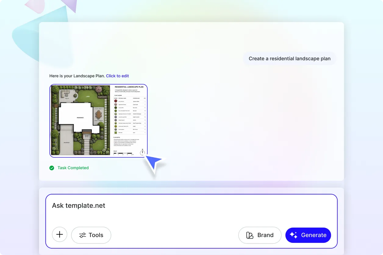 Free AI Landscape Plan Generator, Landscape Plan Images Maker